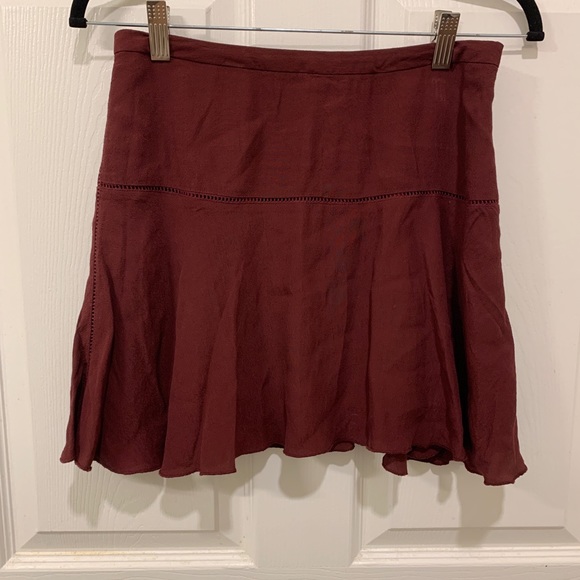 Aritzia Sunday Best Burgundy Zelda Mini Skirt - Picture 4 of 8